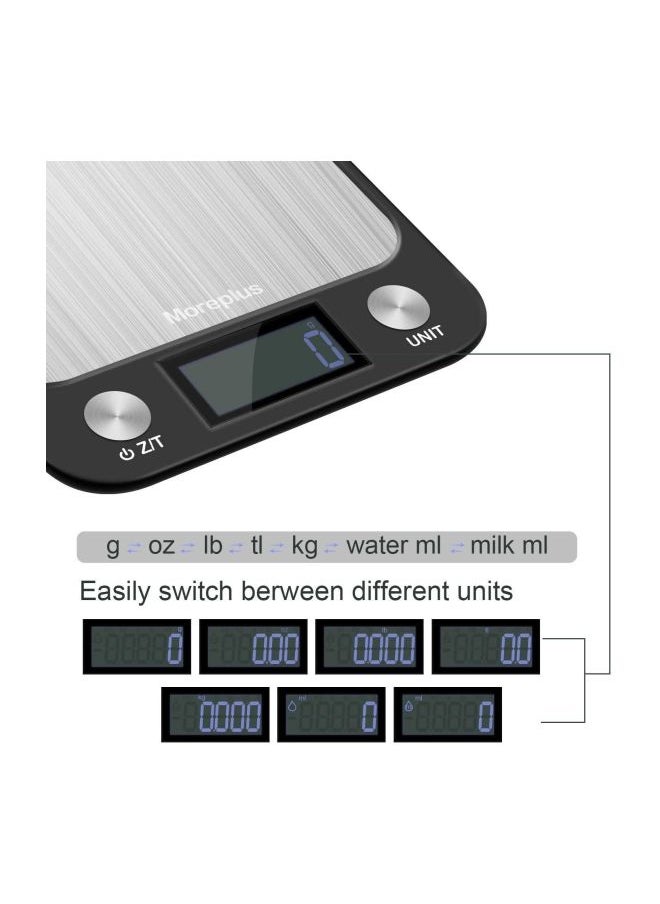 SKY-TOUCH Digital Kitchen Scale With 2Piece Batteries BlackSilver  - Image 2