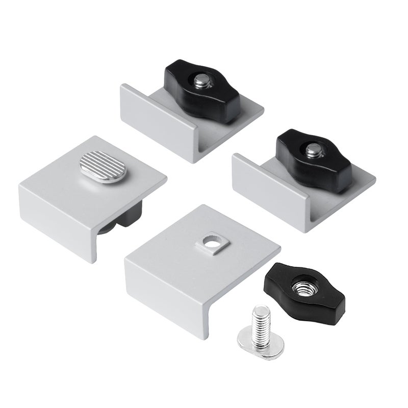 POWERTEC POWERTEC 71821 Bi-Directional Short Stop Kit, T Track Stop Block for T-Track Woodworking, Sanding, and Routing, 4PK  - Image 1