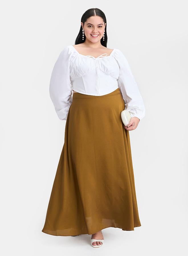 Virgio VIRGIO 100% Cotton Ruched Blouson Sleeve Top  - Image 1
