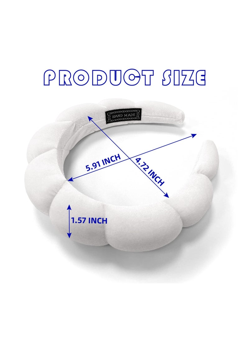 Excefore Spa Headband for Women, 2 Pack Sponge & Terry Towel Cloth Fabric Head Band for Skincare, Face Washing, Makeup Removal, Shower, Hair Accessories - Black & White - Image 2