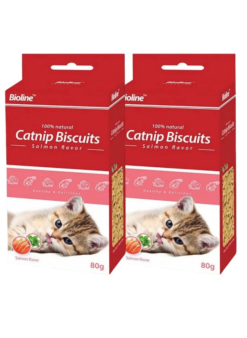 بايولاين بسكويت بيولاين كاتنيب بنكهة السلمون للقطط 80 جرام (عبوة من قطعتين) - Image 1