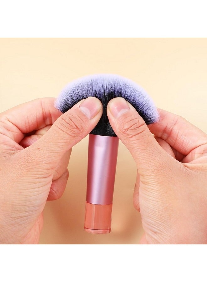 Beauenty 10 Pcs Travel Makeup Brush Set Mini Makeup Brushes Travel Size With Pack Portable Small Eyeshadow Eye Lipstick Foundation Brush Shadow Contour Blush Concealer Black Pink  - Image 3