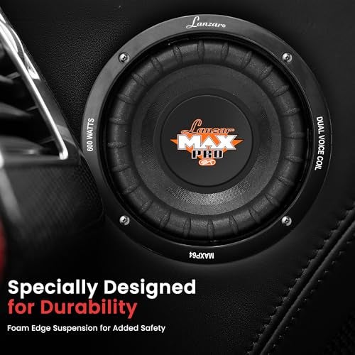 Pyle Lanzar 6.5” Car Subwoofer Speaker - Black Non-Pressed Paper Cone, Aluminum Voice Coil, 4 Ohm Impedance, 600 Watt Power and Foam Edge Suspension for Vehicle Audio Stereo Sound System - MAXP64 - Image 4