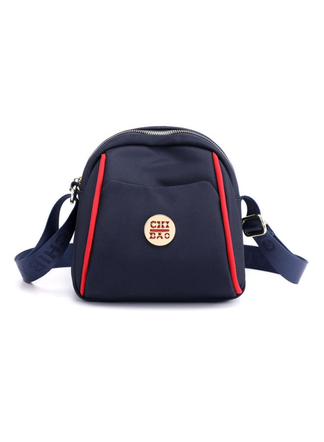 Crossbody Women's Mini Small Bag OxFord Cloth Shell Bag Waterproof Canvas Shoulder Fashionable Youth Trendy Nylon Cloth Bag-Color:Red And Blue Stitching  - Image 1