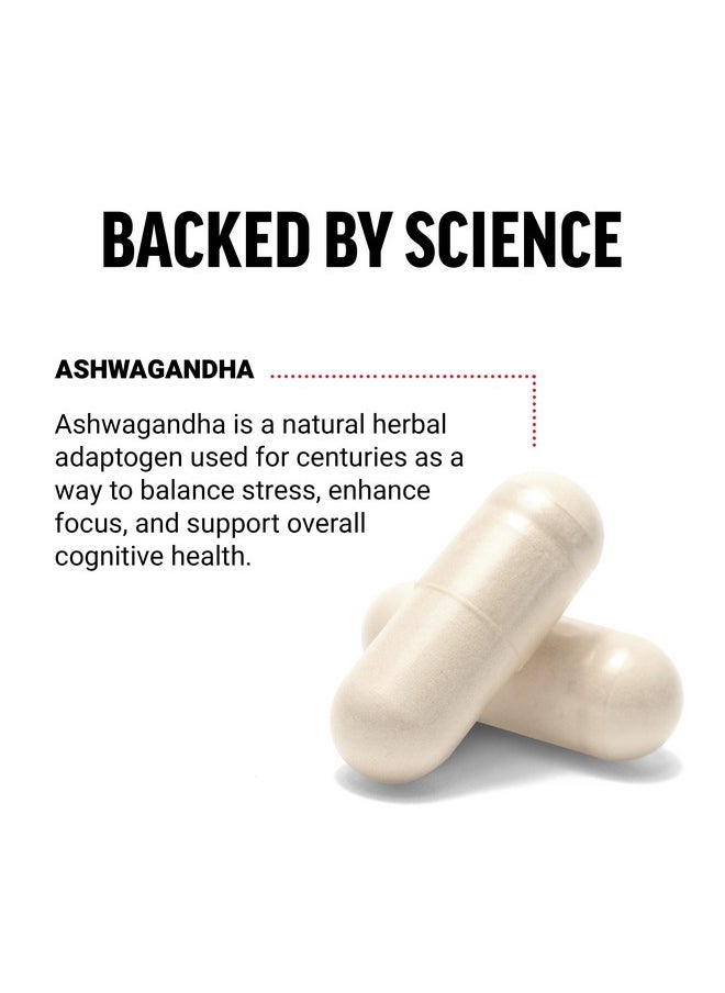 Force Factor FORCE FACTOR Ashwagandha Supplements Made with Premium Vegan Ashwagandha Powder, Adaptogens to Support Stress and Cognitive Health, No Gelatin, Non-GMO, 60 Capsules  - Image 3