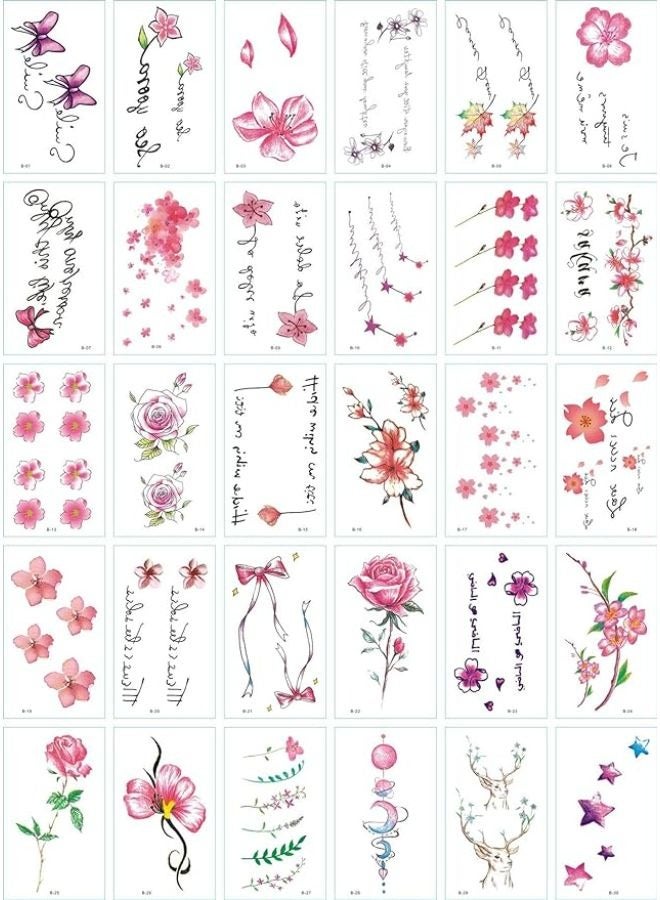 30 Sheets  DIY Temporary Tattoo Fashion Designs for Body - Image 1