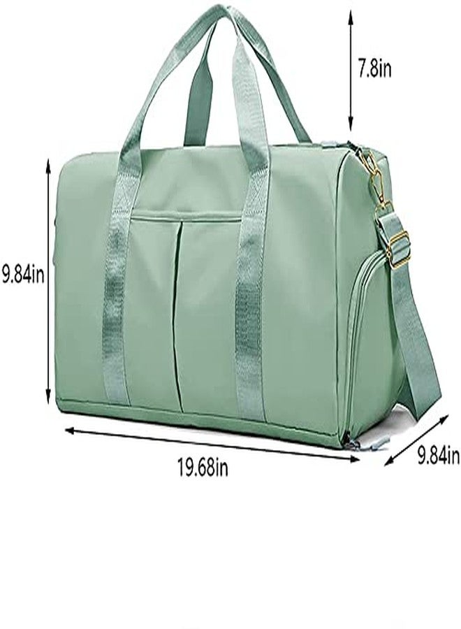 AAGNA Nylon Sports Gym Foldable Travel Duffle Bag, Sports Duffle Bag, Shoulder Handbag for Women, Outdoor Weekend Bag with Shoe and Wet Clothes Compartments (Green) - Image 5