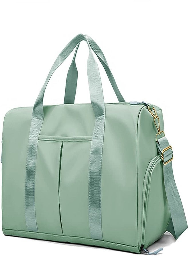 AAGNA Nylon Sports Gym Foldable Travel Duffle Bag, Sports Duffle Bag, Shoulder Handbag for Women, Outdoor Weekend Bag with Shoe and Wet Clothes Compartments (Green) - Image 1