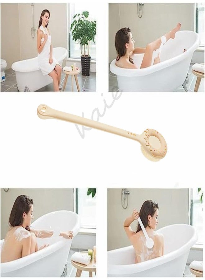 KAIE Long Handle Back Scrubber for Shower, Body Wash Brush with Curved Plastic Handle, Exfoliating Bath Scrubber (Dry Brush Multi Color) - Image 4