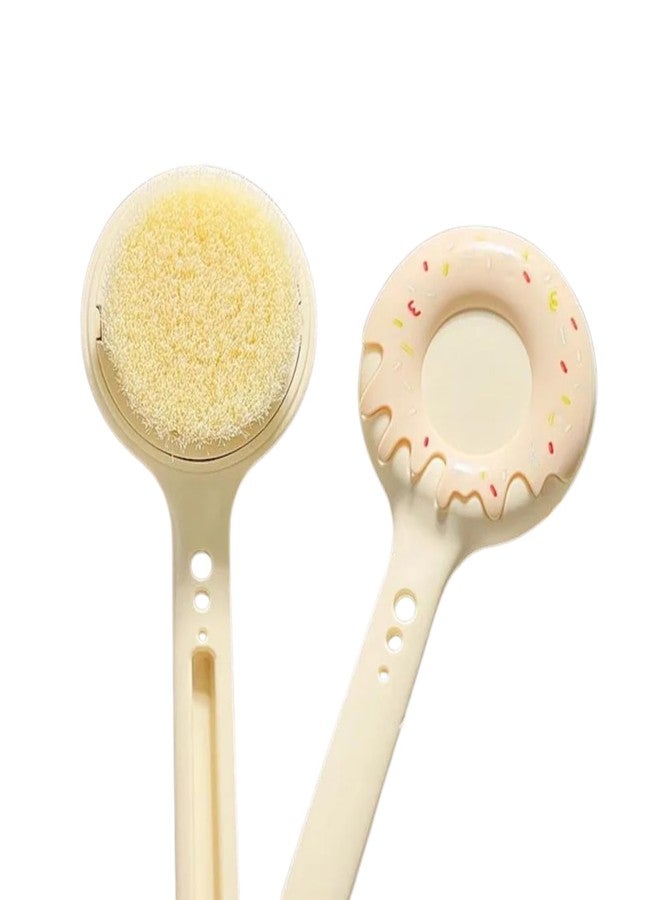 KAIE Long Handle Back Scrubber for Shower, Body Wash Brush with Curved Plastic Handle, Exfoliating Bath Scrubber (Dry Brush Multi Color) - Image 1