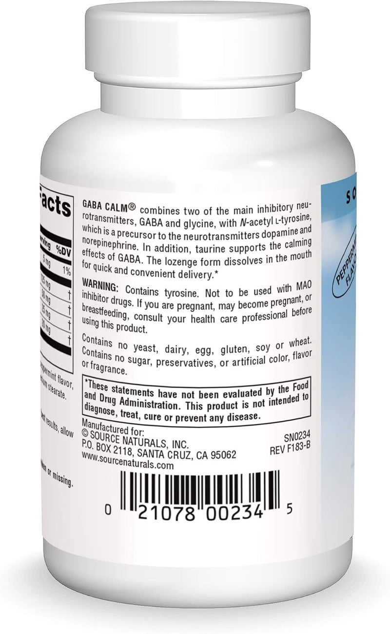 Source Naturals Serene Science GABA Calm Quick Dissolving Peppermint Flavor  60 Lozenges - Image 2