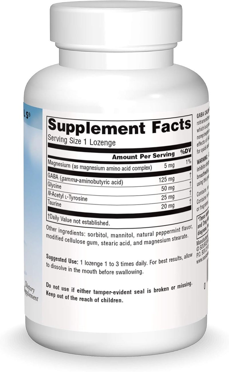 Source Naturals Serene Science GABA Calm Quick Dissolving Peppermint Flavor  60 Lozenges - Image 3