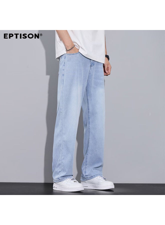 EPTISON جينز ييبينتيانشينغ للرجال، خفيف الوزن لصيف، بسيط وعصري، متعدد الاستخدامات، بنطلونات مستقيمة على الطراز الأمريكي للرجال - Image 1
