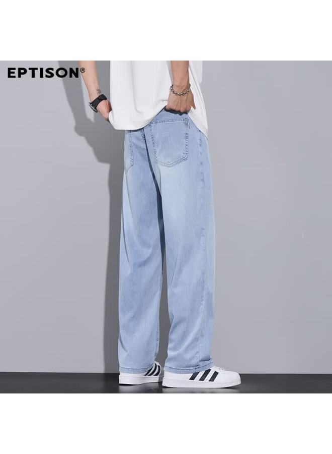 EPTISON جينز ييبينتيانشينغ للرجال، خفيف الوزن لصيف، بسيط وعصري، متعدد الاستخدامات، بنطلونات مستقيمة على الطراز الأمريكي للرجال - Image 4