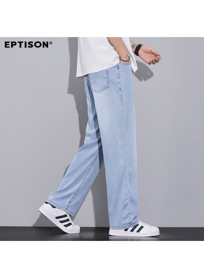 EPTISON جينز ييبينتيانشينغ للرجال، خفيف الوزن لصيف، بسيط وعصري، متعدد الاستخدامات، بنطلونات مستقيمة على الطراز الأمريكي للرجال - Image 3