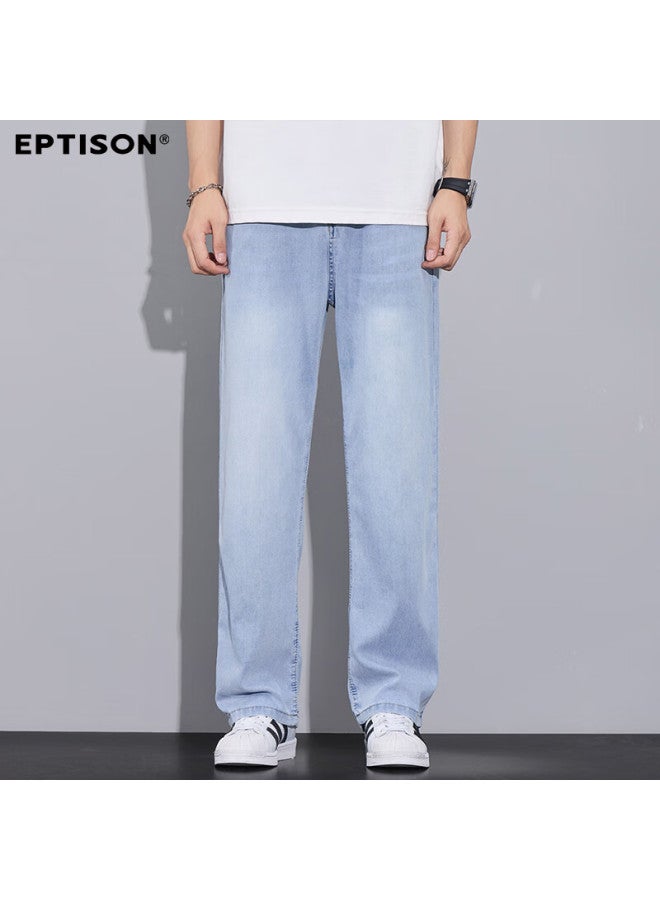 EPTISON جينز ييبينتيانشينغ للرجال، خفيف الوزن لصيف، بسيط وعصري، متعدد الاستخدامات، بنطلونات مستقيمة على الطراز الأمريكي للرجال - Image 2