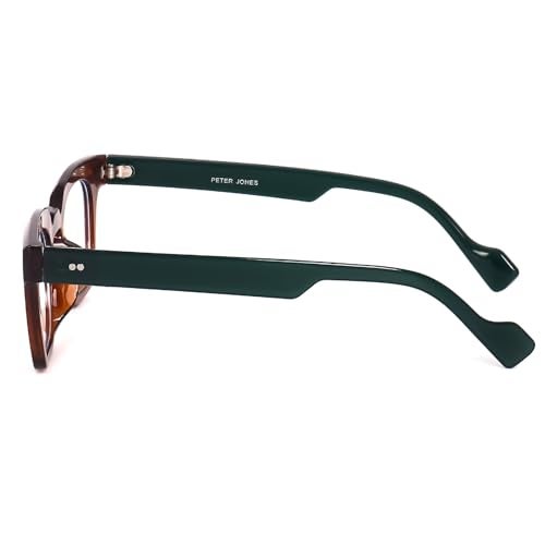 Peter Jones Brown/Green Square Unisex Medium Blue Light Blocking Computer/Gaming Glasses (5668FBGR) - Image 3