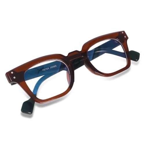 Peter Jones Brown/Green Square Unisex Medium Blue Light Blocking Computer/Gaming Glasses (5668FBGR) - Image 4