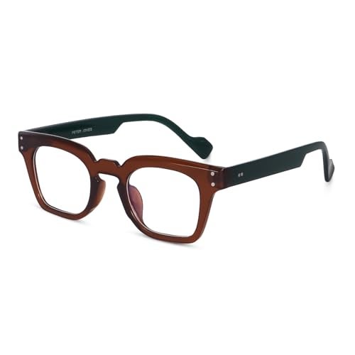 Peter Jones Brown/Green Square Unisex Medium Blue Light Blocking Computer/Gaming Glasses (5668FBGR) - Image 2