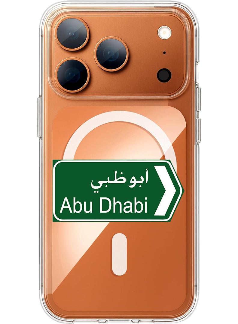 Theodor Magnetic Case for Apple iPhone 17 Pro Compatible with MagSafe Wireless Charging, Shockproof Phone Bumper Cover - abudhabi sign board - Image 1