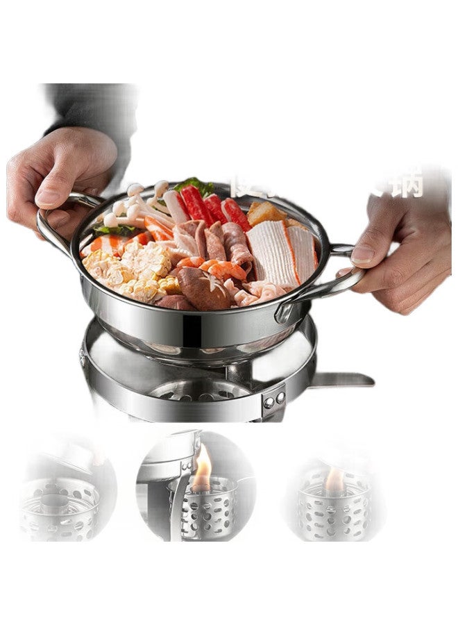 MAX COOK Maxcook Stainless Steel Hot Pot, Alcohol Stove Hot Pot Dry Pot 16Cm Mcyb-1 - Image 1