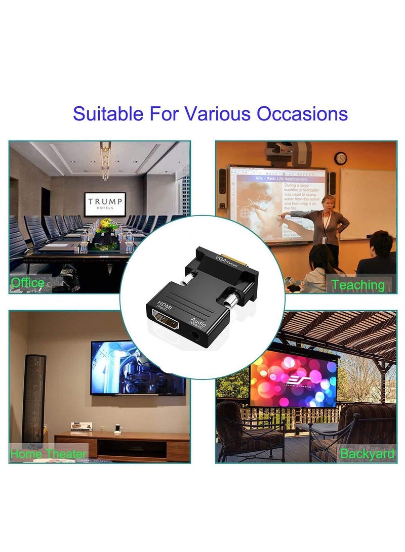 HDMI to VGA Adapter, KASTWAVE Audio Output Cable Computer Set-top Box Converter Connector Adapter for Laptop PC Monitor Projector HDTV  ( 3.5mm Stereo Included ) - Image 4