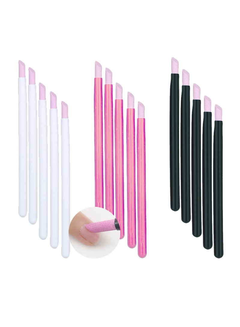 Excefore Pumice Stone Nail File Cuticle Stone Pusher, 30 Pcs 3 Color Nail Art Pen Cuticle Remover Trimmer Buffer Manicure Tools Nail Sanding Sticks for Household Beauty Salon Peeling Dead Skin Repairing - Image 1