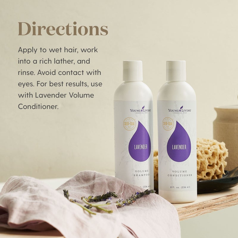 Young Living Lavender Volume Shampoo Essential Oils - Cleanses and Nourishes Fine Hair - 8 fl oz - Gently Cleanses Fine Hair for a Boost of Body and Shine from Root to Tip - Image 3