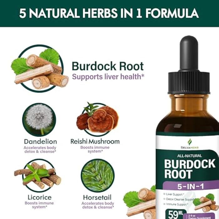Selvaherb صبغة جذر الأرقطيون العضوية لصحة الكبد، مكملات عشبية مع مستخلص الهندباء وذنب الحصان لتنظيف الكبد، صبغة ريشي والعرقسوس لدعم المناعة. 2 أونصة - Image 4