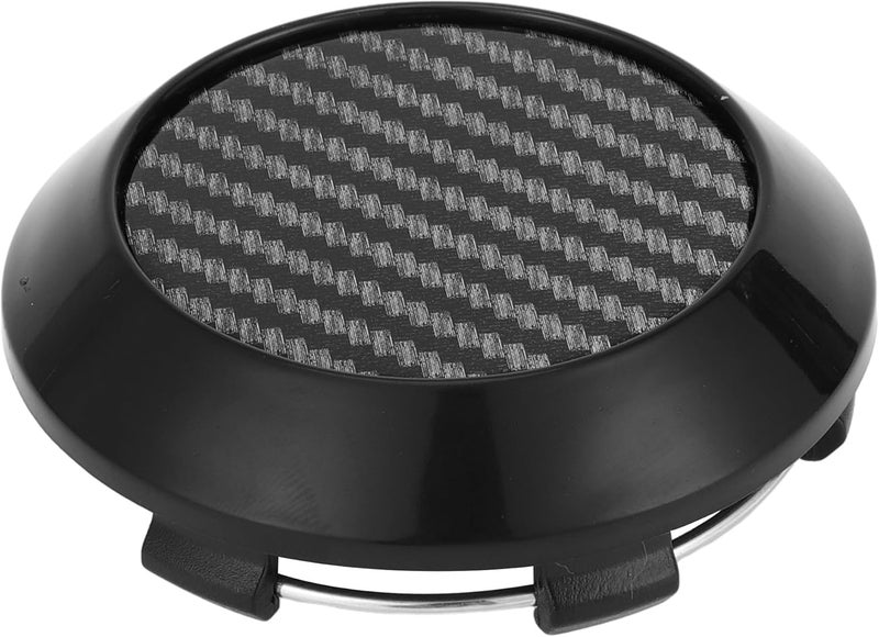 A ABSOPRO ABSOPRO Universal Car Wheel Center Hub Caps, OD: 70mm/2.76", "Black Plastic, 1Pc for Ford, BMW with Black Carbon Fiber Pattern Sticker - Image 1