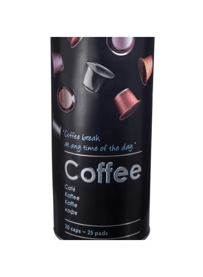 Five Simply Smart Durable Metal Coffee Capsule Box Black and Silver - Image 2