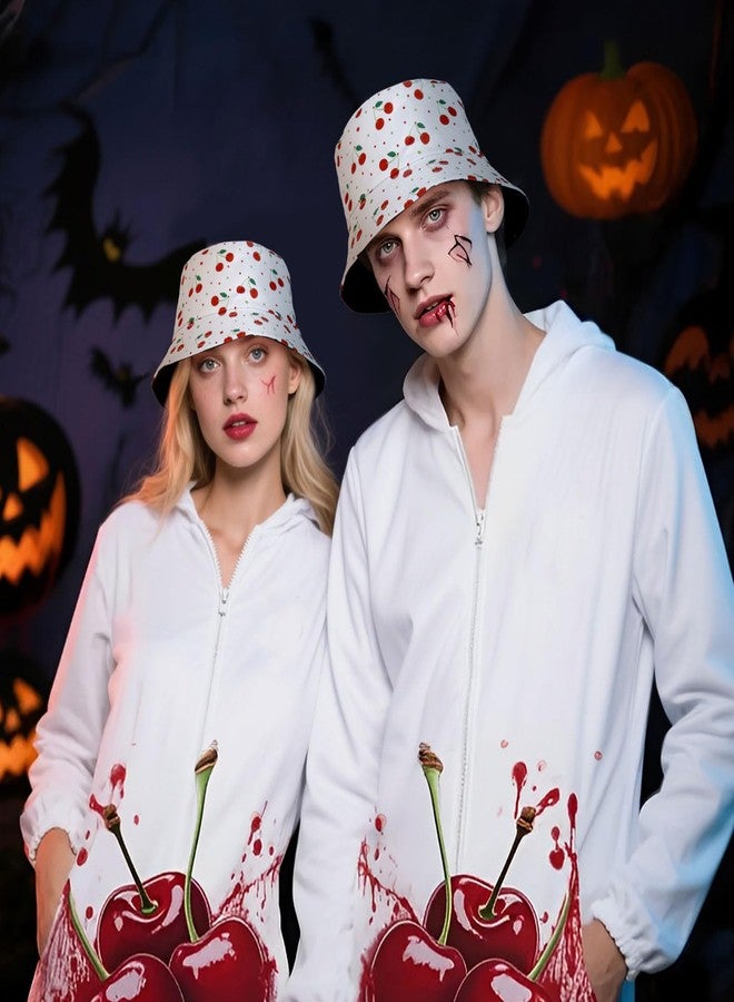 DOCILA Cherries Bucket Hat Women Men Cute Fruits Print Fisherman Sun Hats Halloween Cherry Costume Outfit Accessories - Image 3