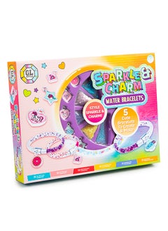 RMS Gl Glitter Aqua Bracelets – Diy Bracelet Kit With Cha, Glitters, And Beads – 5 Bracelets To Create  - Image 1
