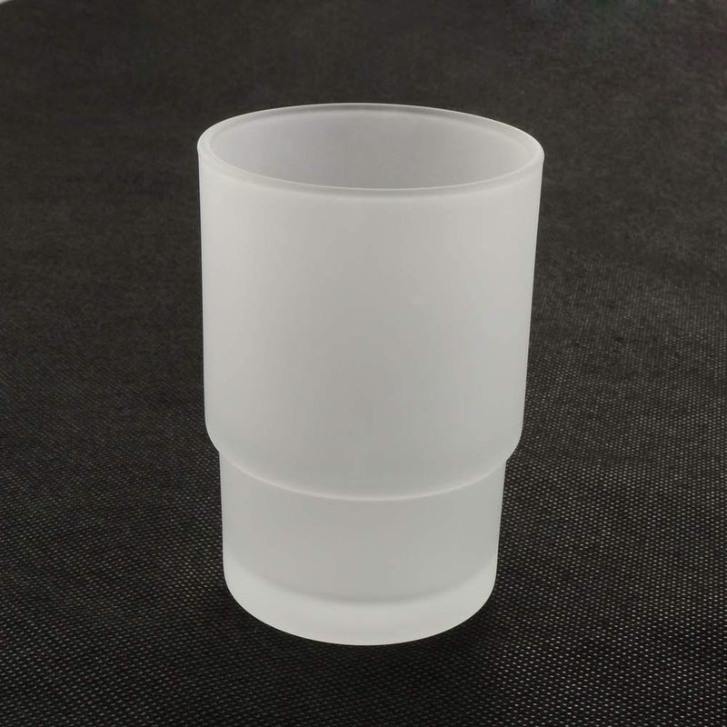 Decent Glass Frosted Glass Toothbrush Holder Replacement Glass for Washroom Simply Place Where Want No Need to ScrewFitting Pack of 2 - Image 5