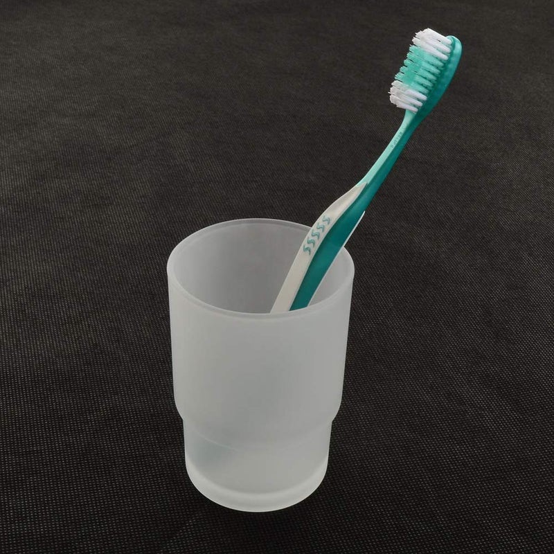 Decent Glass Frosted Glass Toothbrush Holder Replacement Glass for Washroom Simply Place Where Want No Need to ScrewFitting Pack of 2 - Image 3