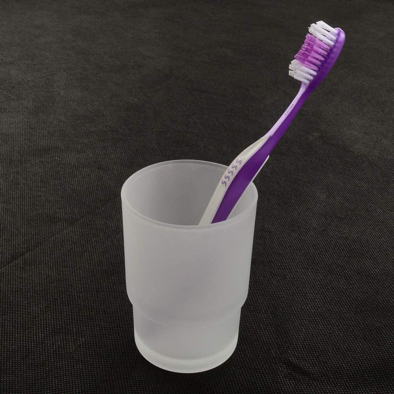Decent Glass Frosted Glass Toothbrush Holder Replacement Glass for Washroom Simply Place Where Want No Need to ScrewFitting Pack of 2 - Image 4