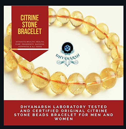 DHYANARSH Citrine Crystal Beads Bracelet Chakra Healing Stone for Wealth Wisdom - Image 3