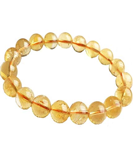 DHYANARSH Citrine Crystal Beads Bracelet Chakra Healing Stone for Wealth Wisdom - Image 1