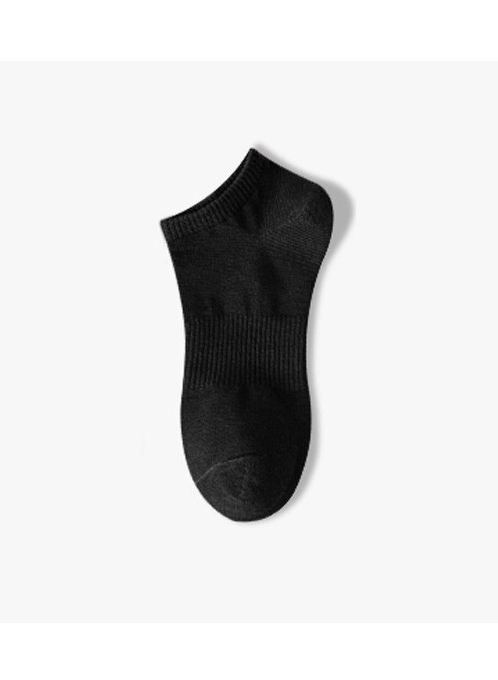 8 pairs of ankle socks in solid black color  - Image 1