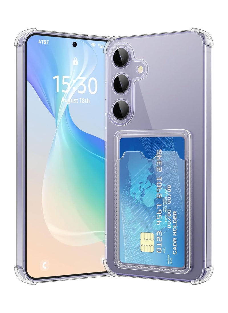 Generic - Clear Shockproof Card Wallet Case Compatible with Samsung Galaxy S24 FE - Image 1