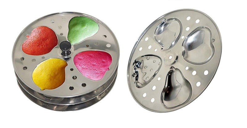 Marwall Stainless Steel 3 Layer Fruit Shaped Idli Plate and Stand - Image 3
