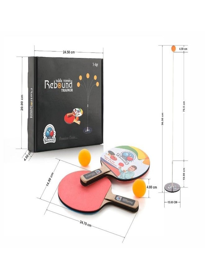 ULTRAZON Table Tennis Trainer Rebound Rackets and Balls Base Training Practice Set: 1 Piece Training Stand with Accessories | 2 Pieces Good - Quality Wooden TT Rackets | 2 Pieces Table Tennis Balls - Image 3
