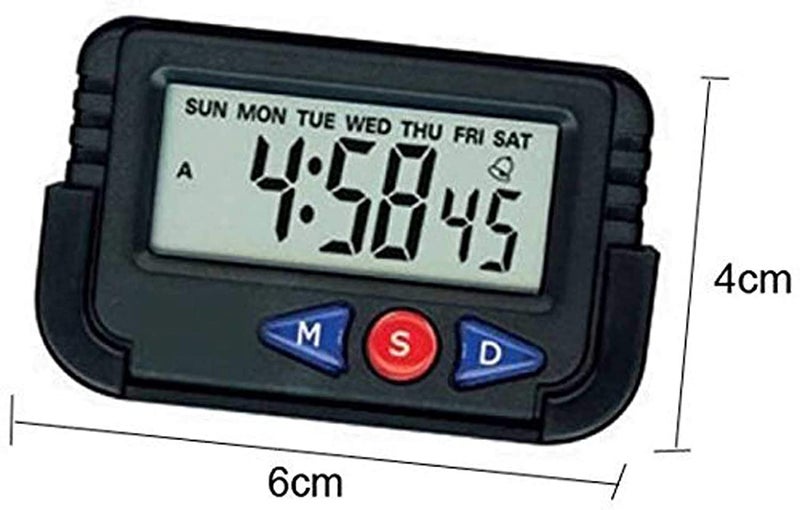 Red Champion Car Dashboard Small Digital Watch Smart Mini Digital LED Car Office Desk Alarm Clock with Date and Time for Table Desk Vehicle Alarm Clock with Calendar Timer Stopwatch Pack of 2