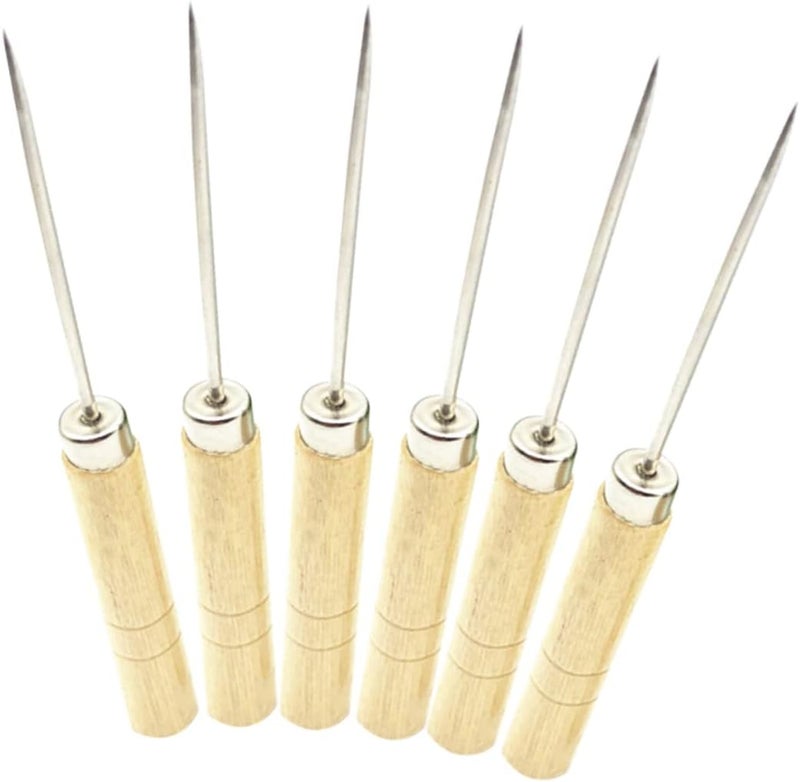 LOLIPPYY 10pcs Wooden Handle Scriber Needle for Marking Patterns Essential Modelling and Quilling Tool for Crafts and Art Projects - Image 1