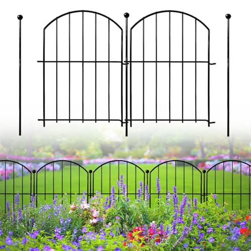 Thrivinest Decorative Garden Fence 17in(H)x13in(W), 26 Pack Rustproof Metal No Dig Fence Animal Barrier for Dog, Arched Flower Bed Edging Ornamental Wire Border Panel Fencing for Yard Patio Outdoor Decor - Image 1