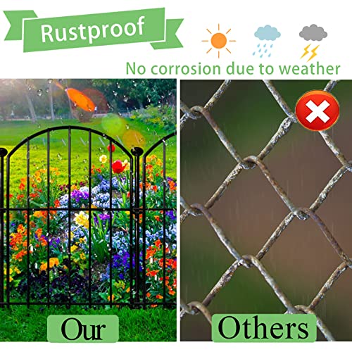 Thrivinest Decorative Garden Fence 17in(H)x13in(W), 26 Pack Rustproof Metal No Dig Fence Animal Barrier for Dog, Arched Flower Bed Edging Ornamental Wire Border Panel Fencing for Yard Patio Outdoor Decor - Image 4