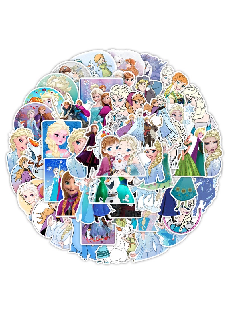 Frozen Elsa 50 قطعة إلسا أنا أميرة الشعر الطويل المجمدة ملصقا للماء الكرتون الفينيل ملصقا كمبيوتر محمول  - Image 2