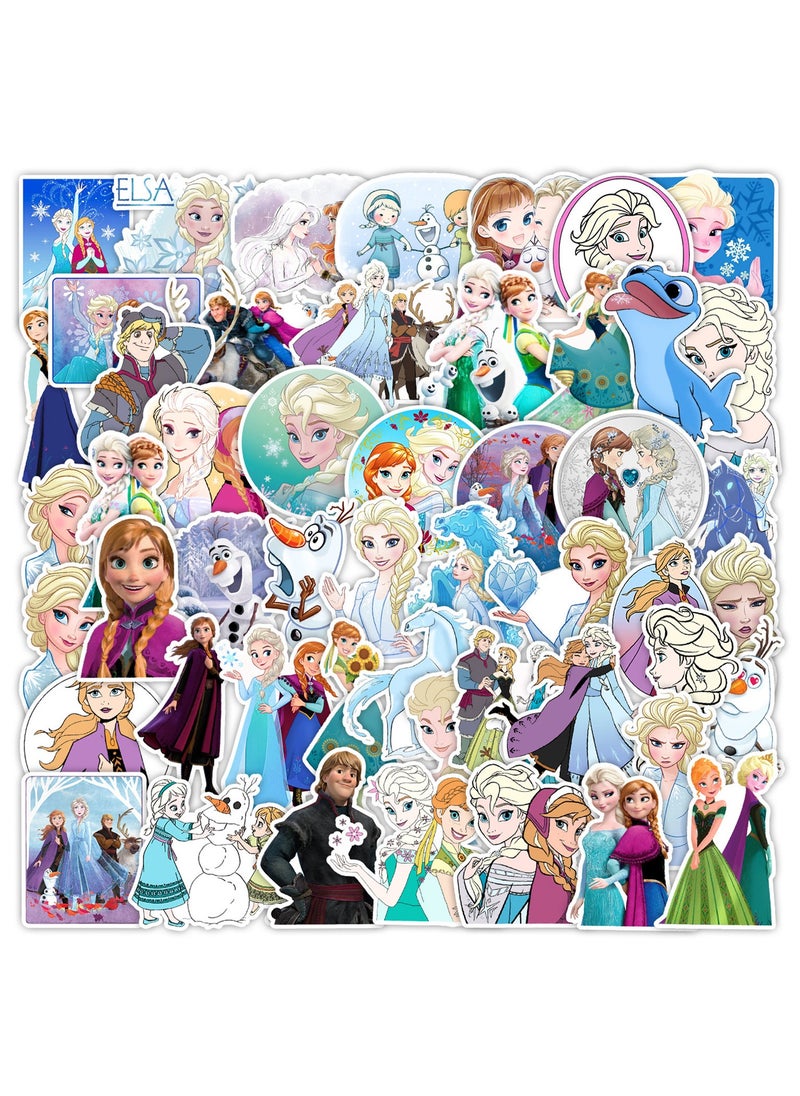 Frozen Elsa 50 قطعة إلسا أنا أميرة الشعر الطويل المجمدة ملصقا للماء الكرتون الفينيل ملصقا كمبيوتر محمول  - Image 1