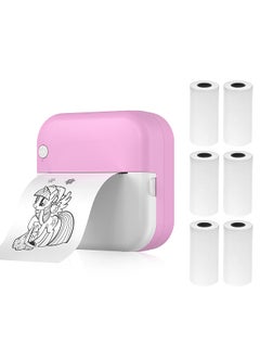 Mini Thermal Printer Multifunction Portable Sticker Maker Instant Photo Inkless Printing Support BT Connection for Smartphone with 6 Paper Roll 57mm