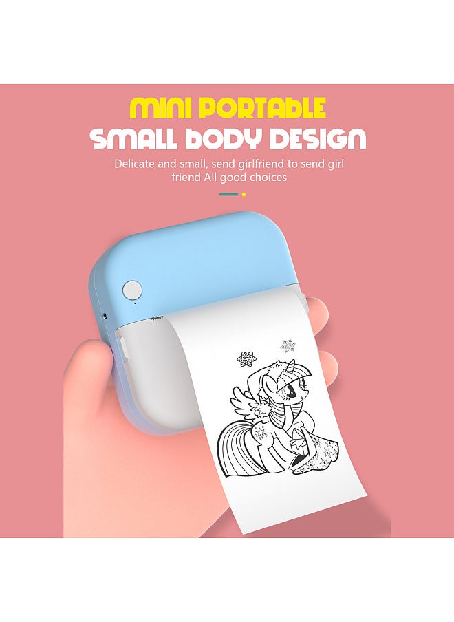 Generic Mini Thermal Printer Multifunction Portable Sticker Maker Instant Photo Inkless Printing Support BT Connection for Smartphone with 6 Paper Roll 57mm  - Image 2